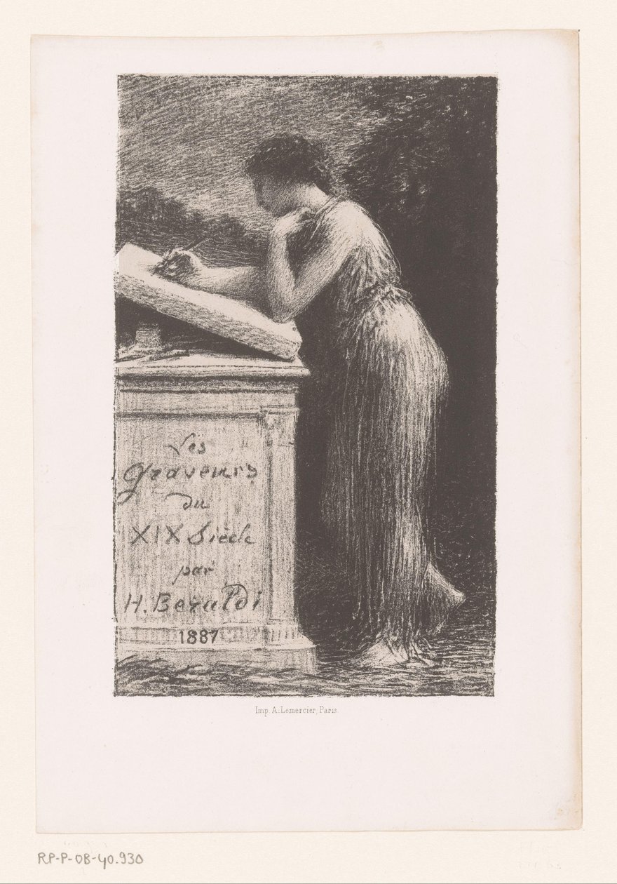 Titelprent voor: Gravørerne i det XIX århundrede Litografi af Ignace Henri Jean Fantin Latour