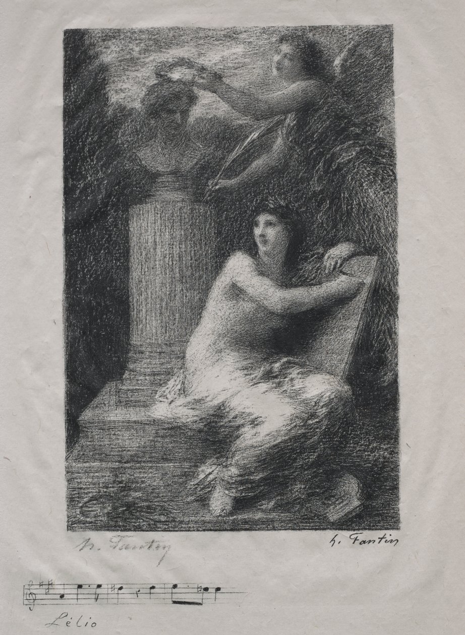 Til Berlioz (lille tallerken) af Ignace Henri Jean Fantin Latour