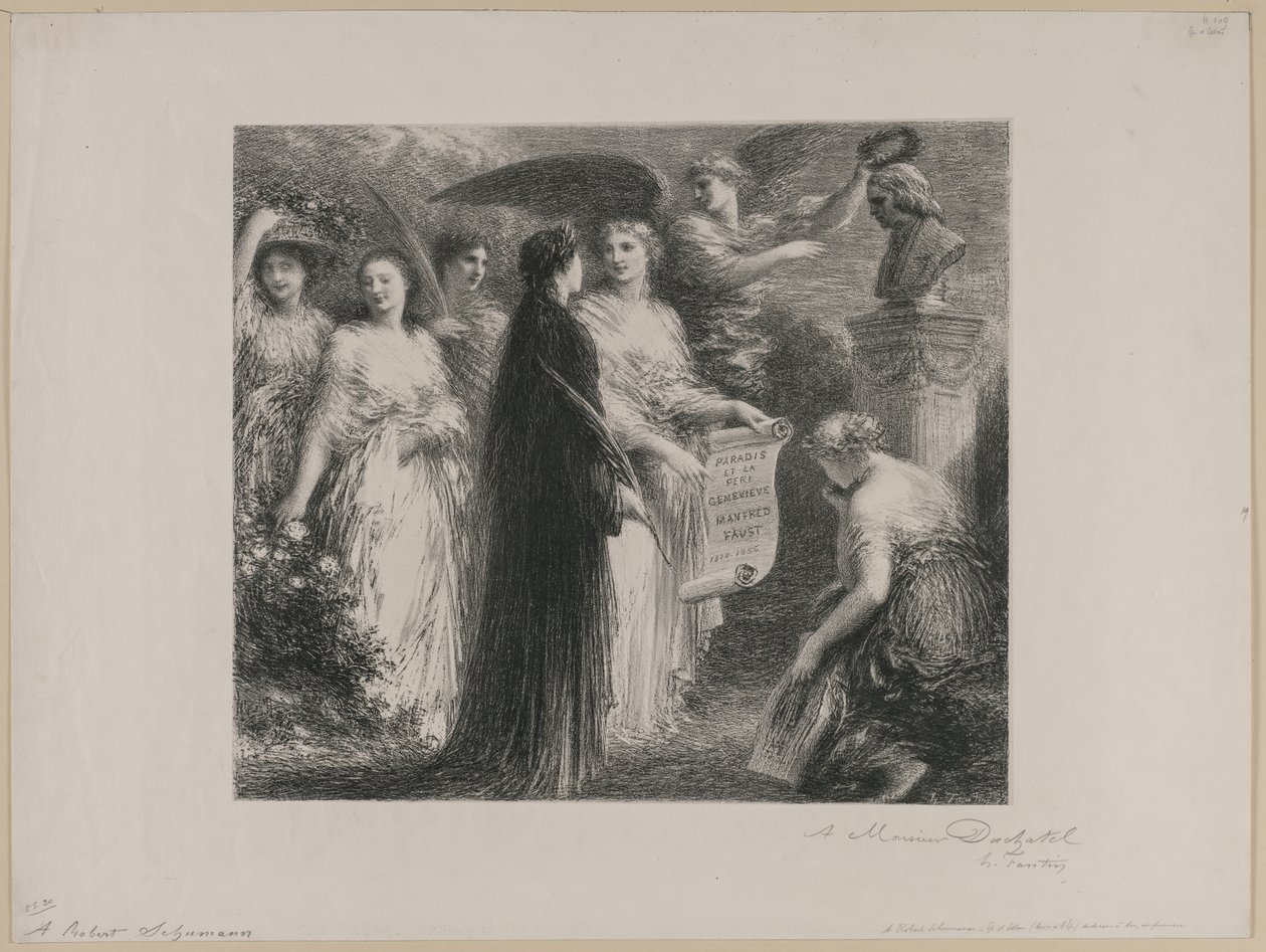 Til Robert Schumann, 1894. af Ignace Henri Jean Fantin Latour