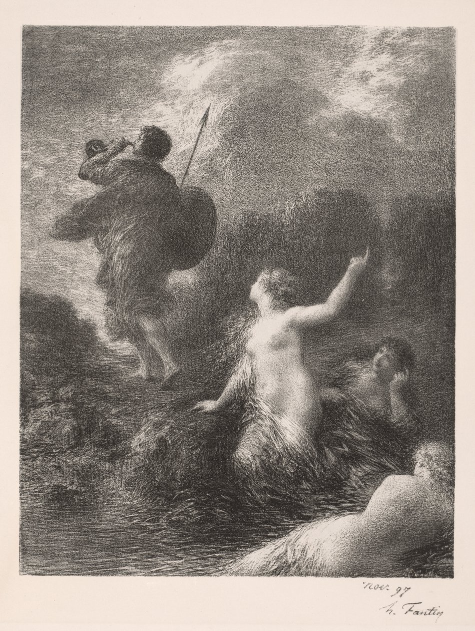 Twilight of the Gods: Siegfried and the Rhine Maidens af Ignace Henri Jean Fantin Latour