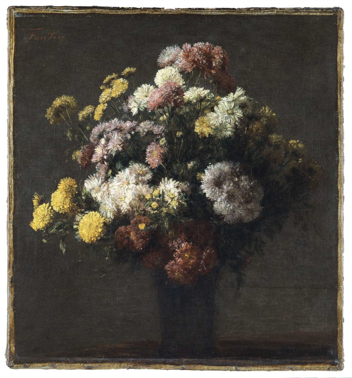 Vase med krysantemum af Henri Fantin Latour