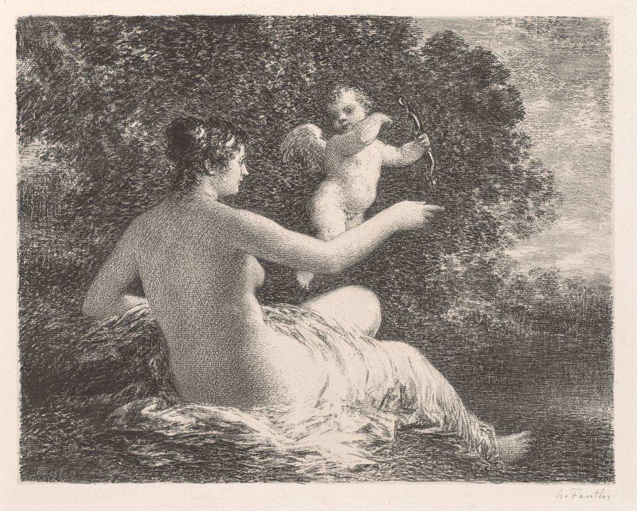 Venus og Amor af Ignace Henri Jean Fantin Latour