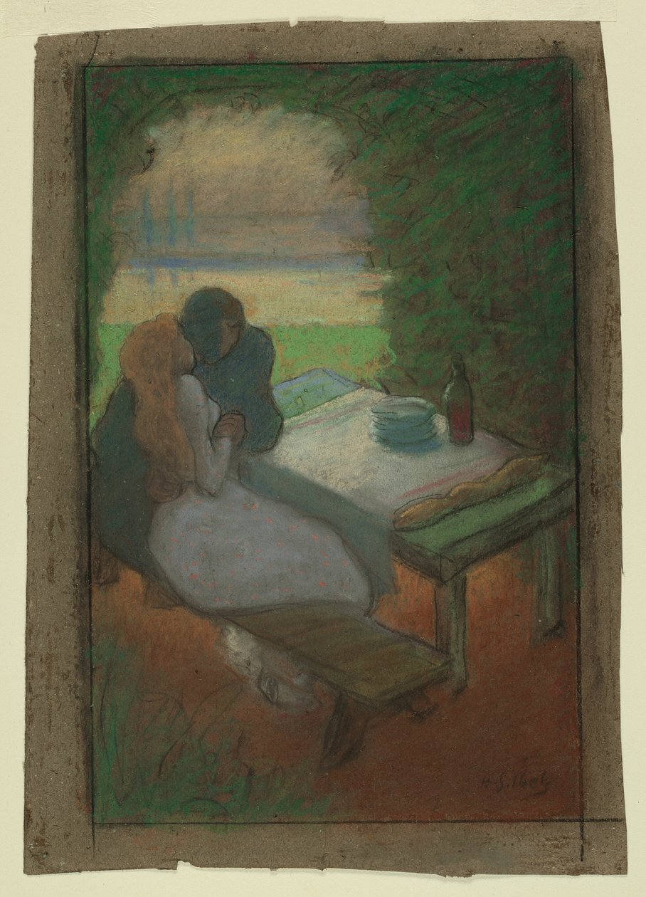 Elskere i en arbor af Henri Gabriel Ibels