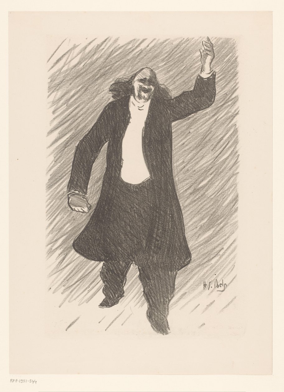 Portræt af chansonnieren Marcel Legay Marcel Legay Cafékoncertens kunstnere (serietitel) Le Café Concert (serietitel) af Henri Gabriel Ibels