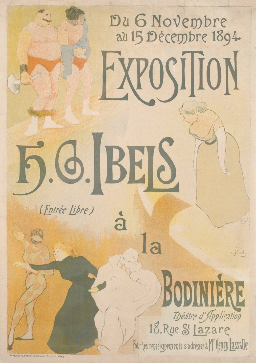 Plakat til Henri-Gabriel Ibels udstilling, 1894. af Henri Gabriel Ibels