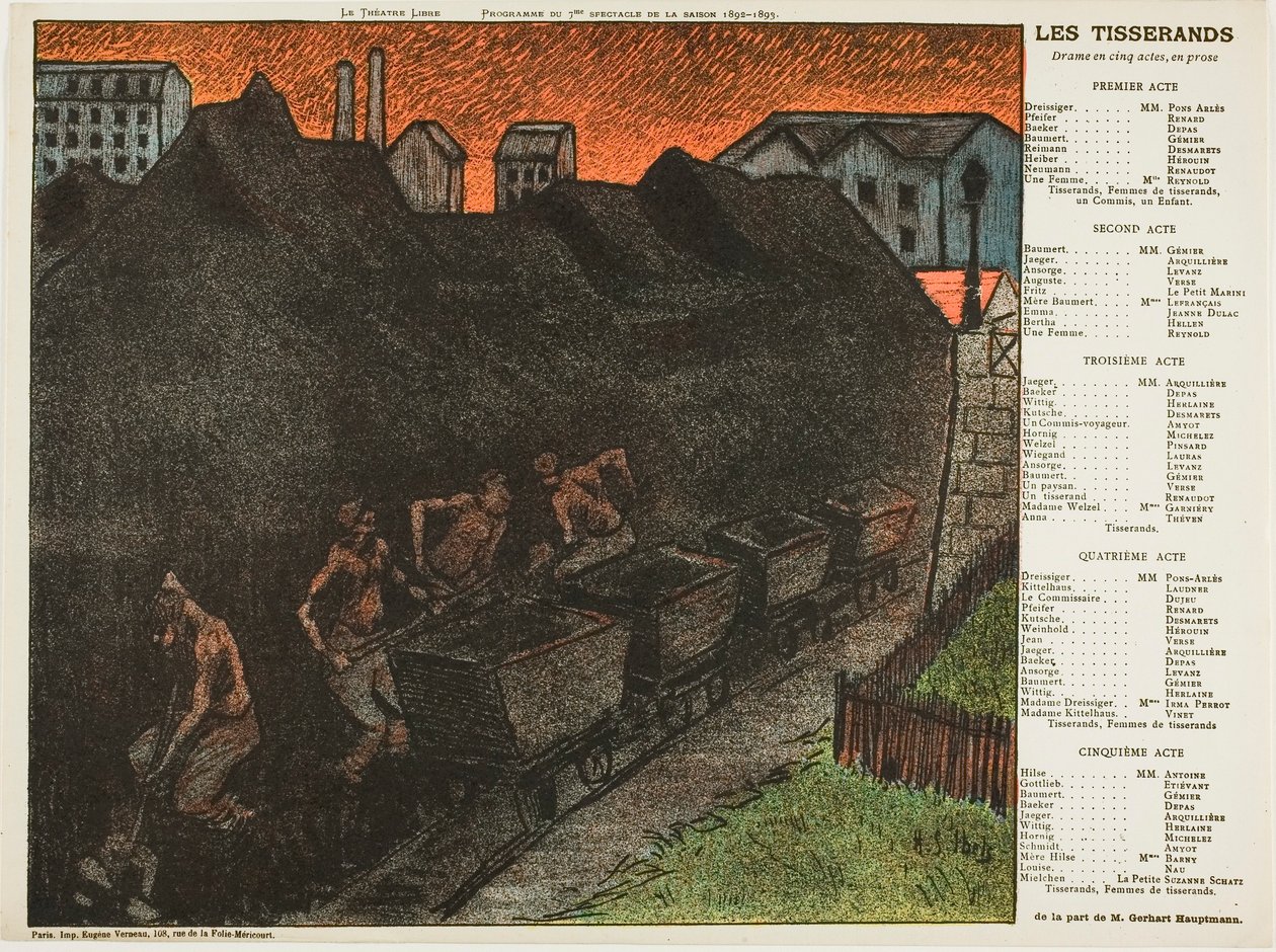 Syvende forestilling: Les Tisserands, til Le Théatre Libre af Henri Gabriel Ibels