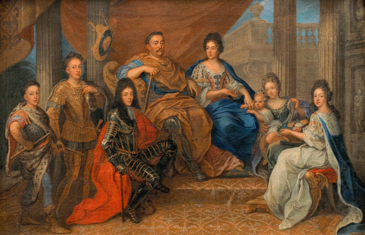 Polsk: Johannes III Sobieski med sin familie af Henri Gascar
