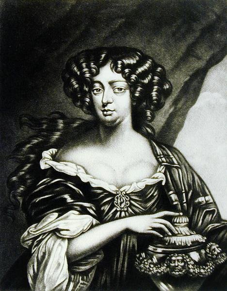 Portræt af Lady Sophia Bulkeley (fl.1688) graveret af Robert Dunkarton (1744-c.1817) fra Illustrious Characters in British History (mezzotint) af Henri Gascard