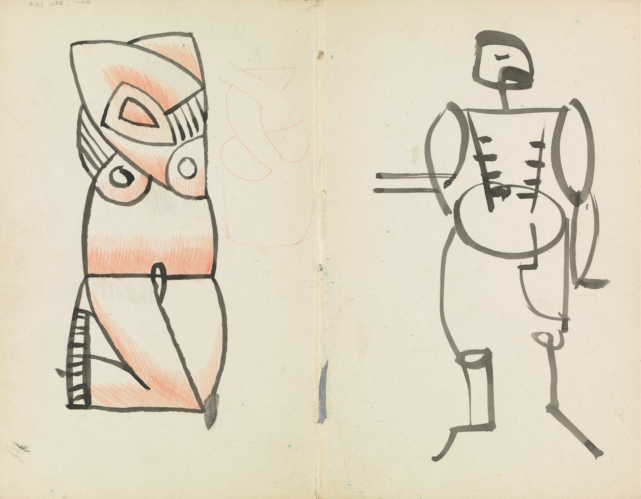 Krøjende hun og stående mand af Henri Gaudier Brzeska