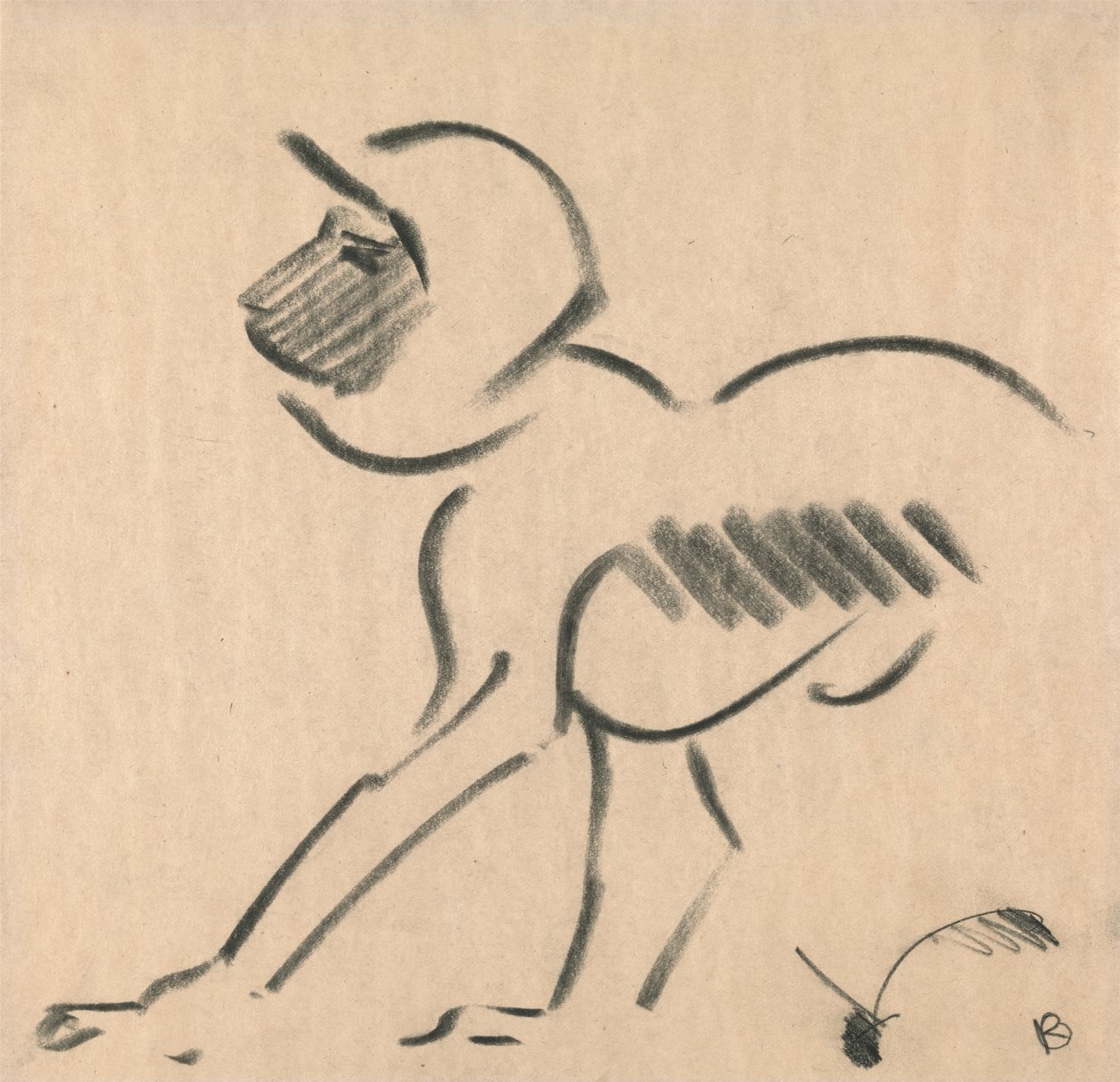 Krøjende abe af Henri Gaudier Brzeska