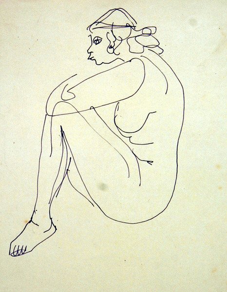 Kvinde nøgen siddende af Henri Gaudier Brzeska