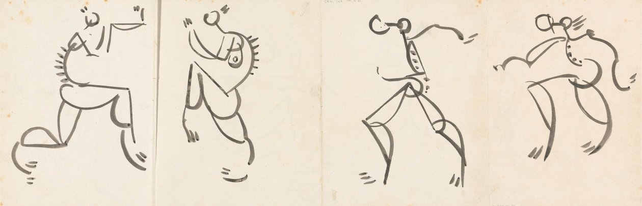 Frise af fire dansende figurer af Henri Gaudier Brzeska