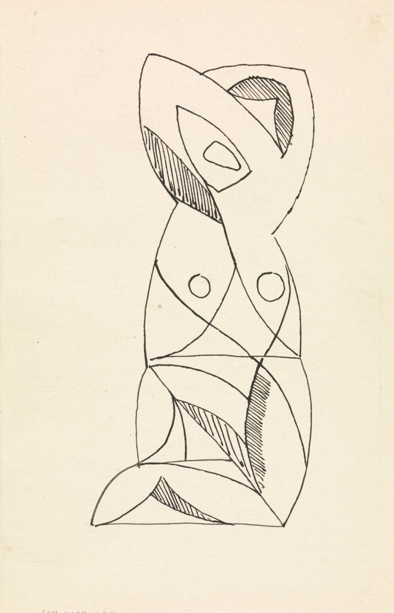 Knælende kvindefigur af Henri Gaudier Brzeska