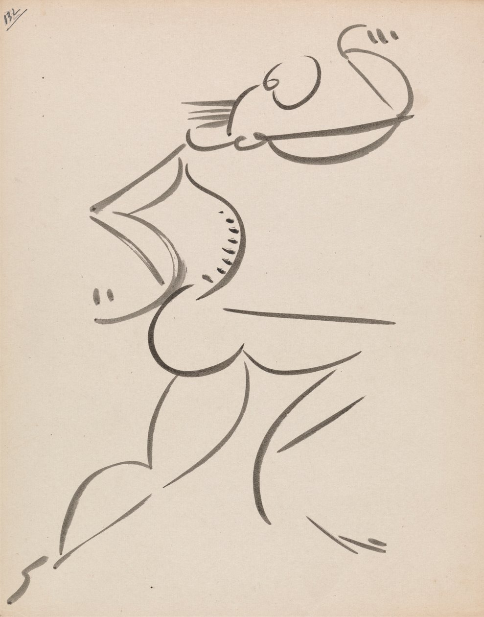 Mandlig dansende figur, i profil af Henri Gaudier Brzeska