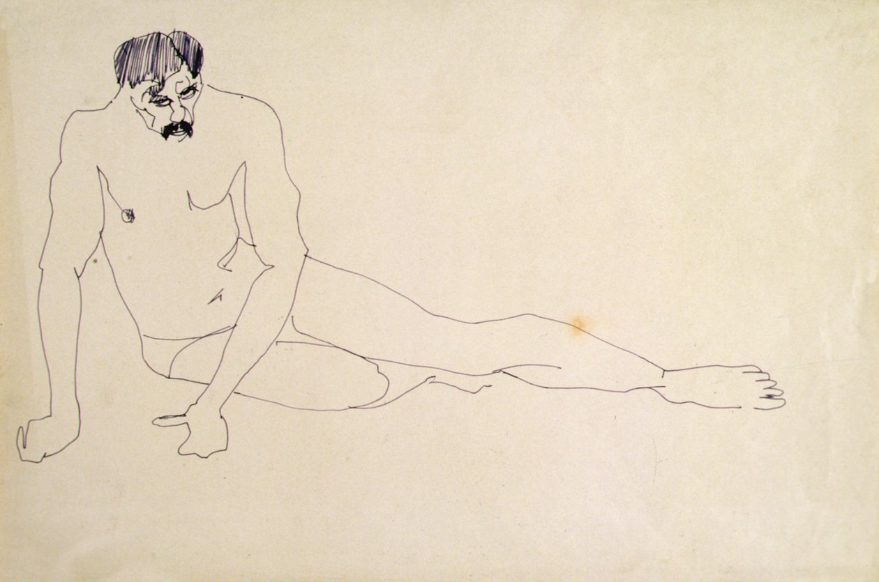 Nøgen mand hviler af Henri Gaudier Brzeska