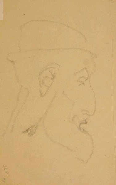 Portræt af en gammel mand, højre profil af Henri Gaudier Brzeska