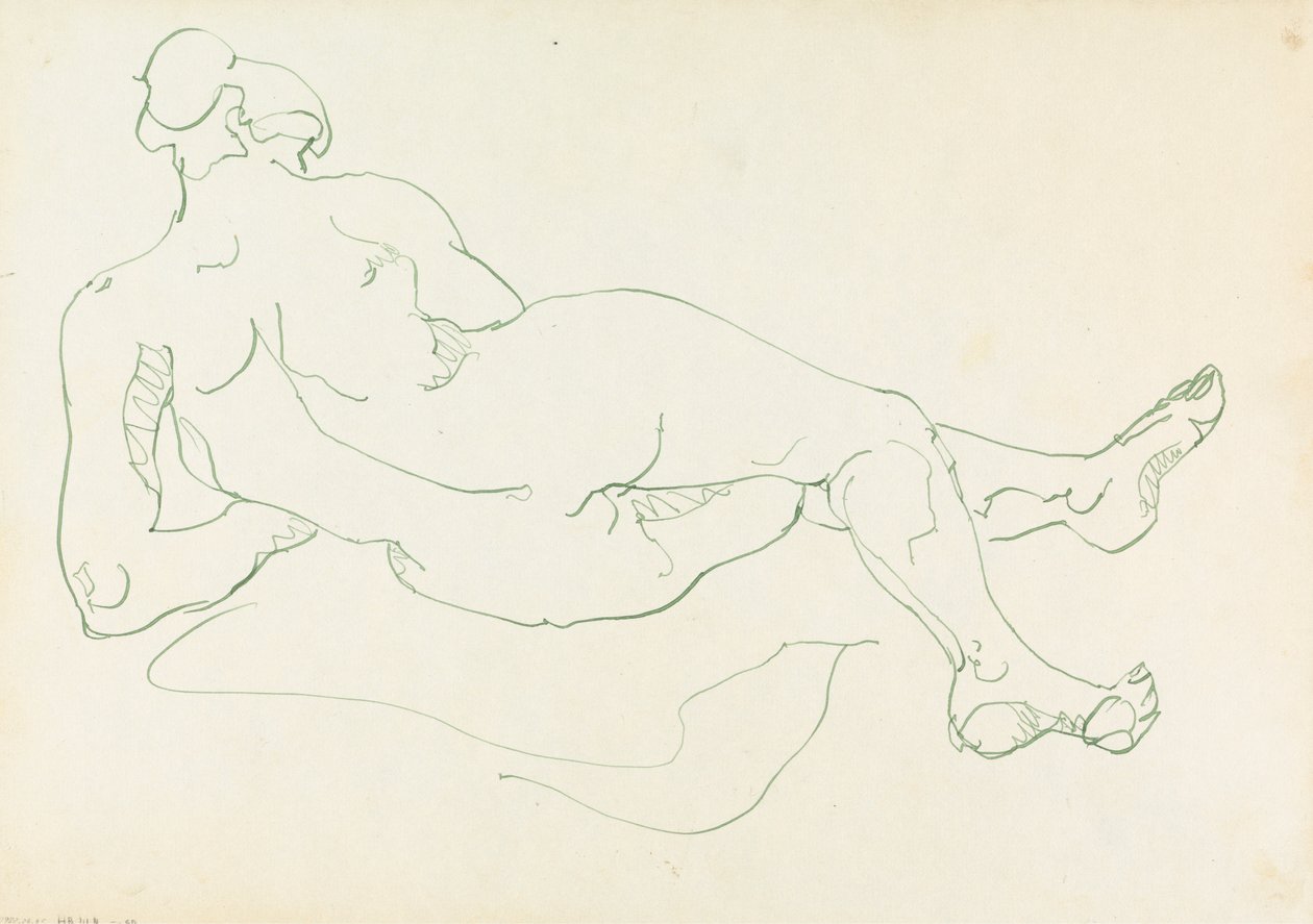 Tilbagelænet kvindefigur af Henri Gaudier Brzeska