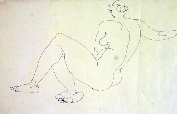 Tilbagelænet kvindelig nøgen bagfra af Henri Gaudier Brzeska