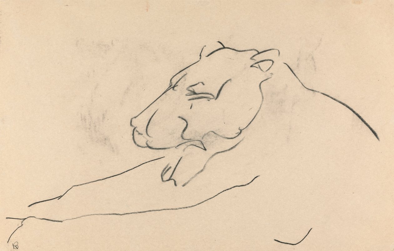 Tilbagelænet Løvinne af Henri Gaudier Brzeska