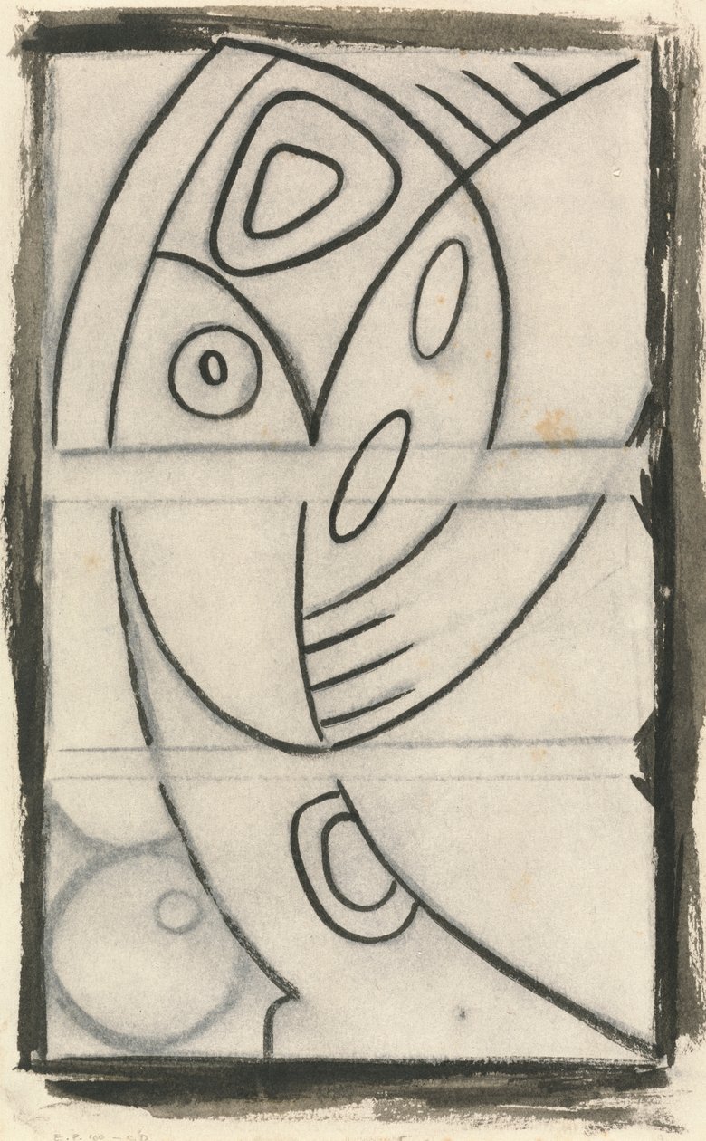 Reliefdesign af en abstrakt kvindefigur af Henri Gaudier-Brzeska