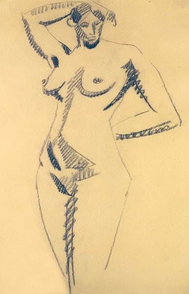 Skulpturel nøgen kvinde af Henri Gaudier Brzeska