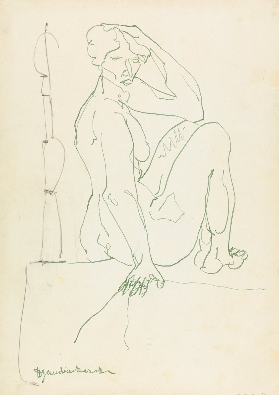 Siddende kvindefigur af Henri Gaudier Brzeska