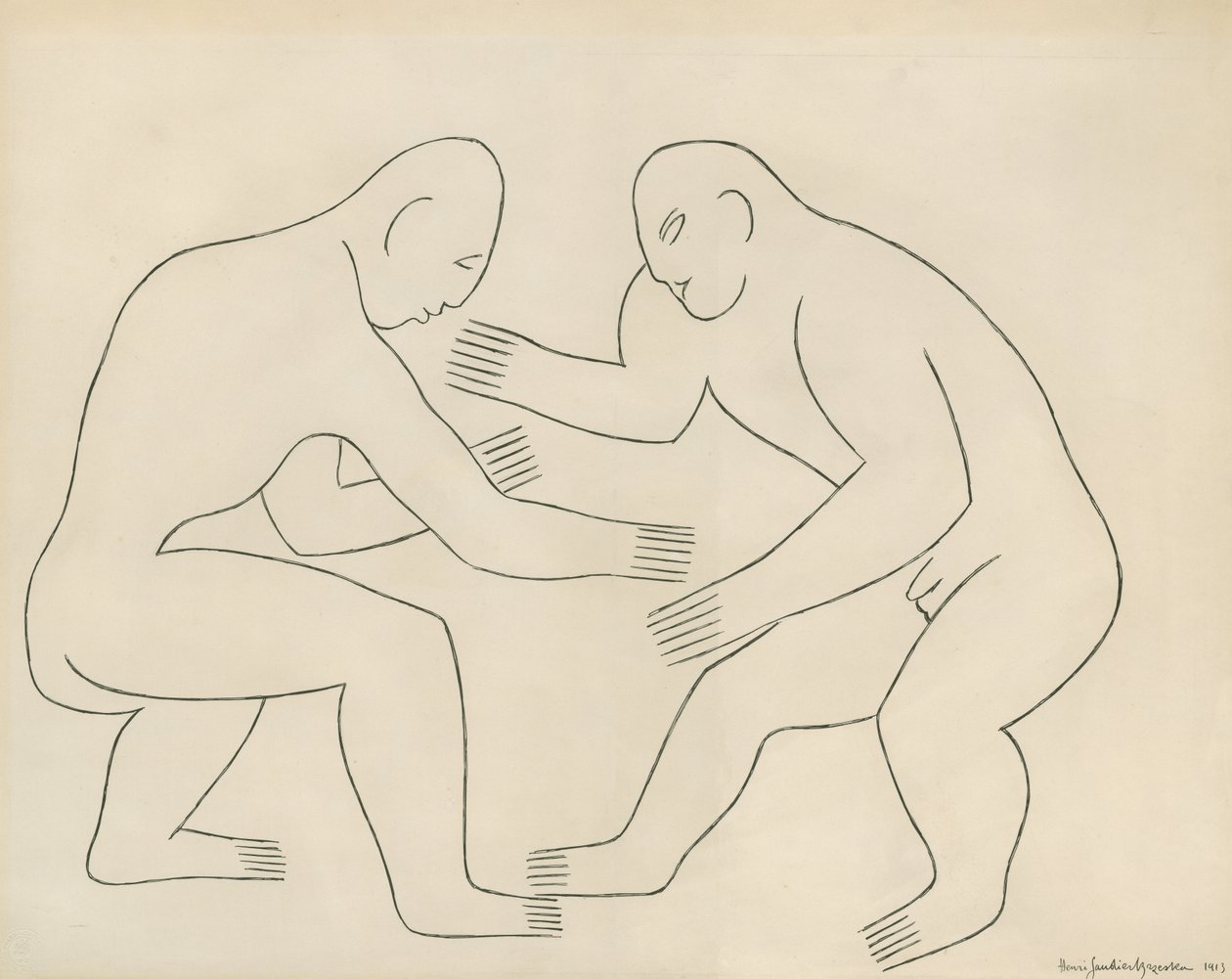 Wrestlerne af Henri Gaudier Brzeska