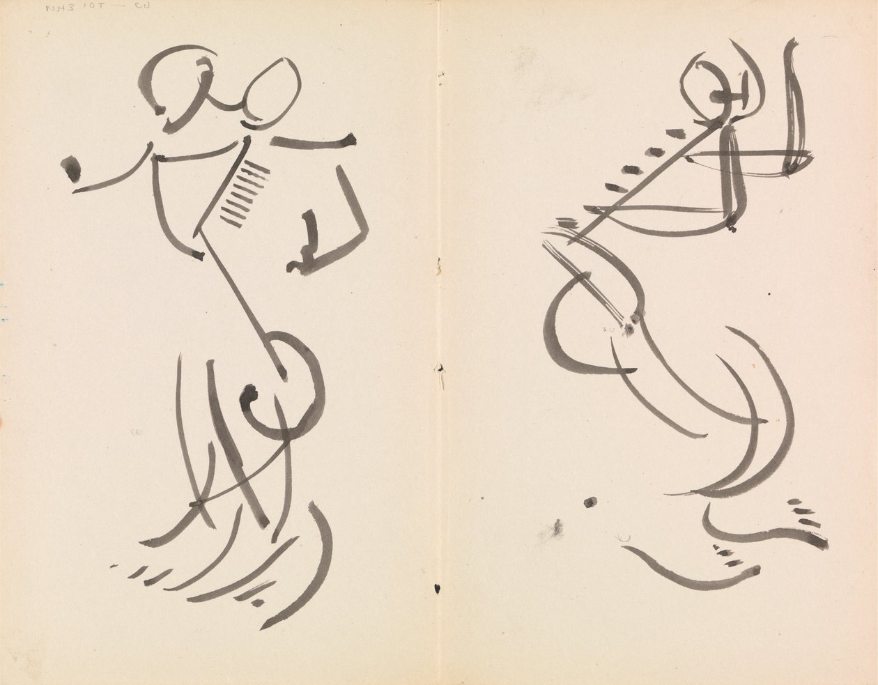 To dansende figurer af Henri Gaudier Brzeska
