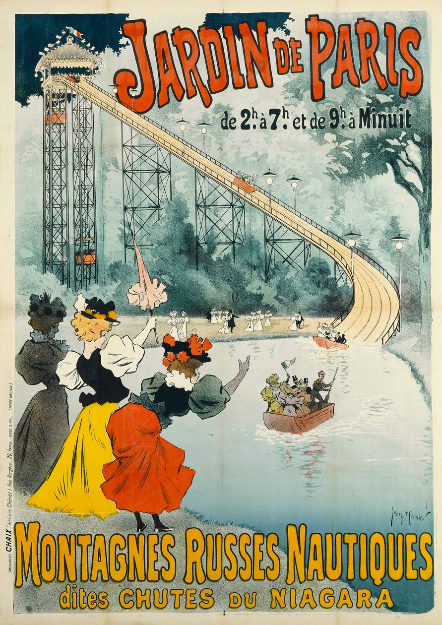 Garden of Paris - Rutsjebane, 1895. af Henri Georges Meunier