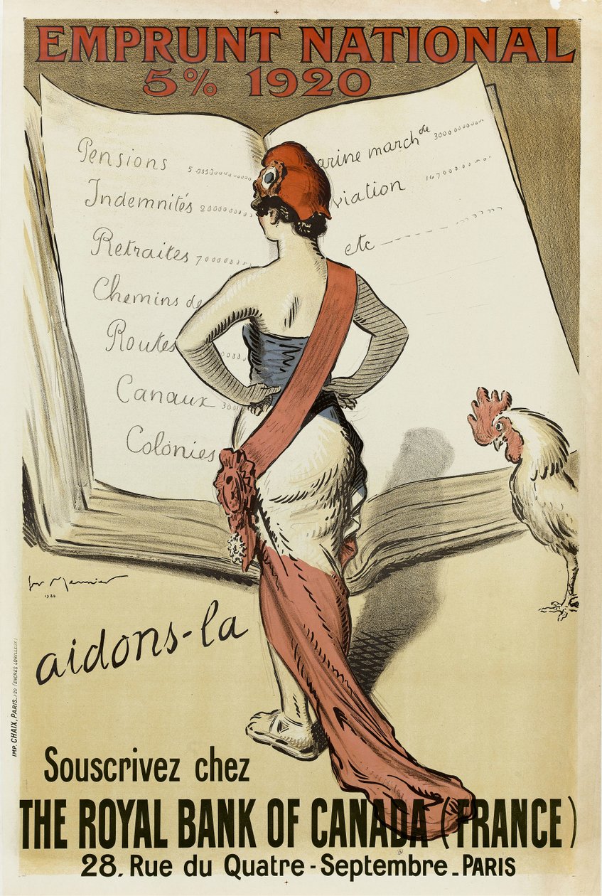 Abonner hos The Royal Bank of Canada France, 1920. af Henri Georges Meunier