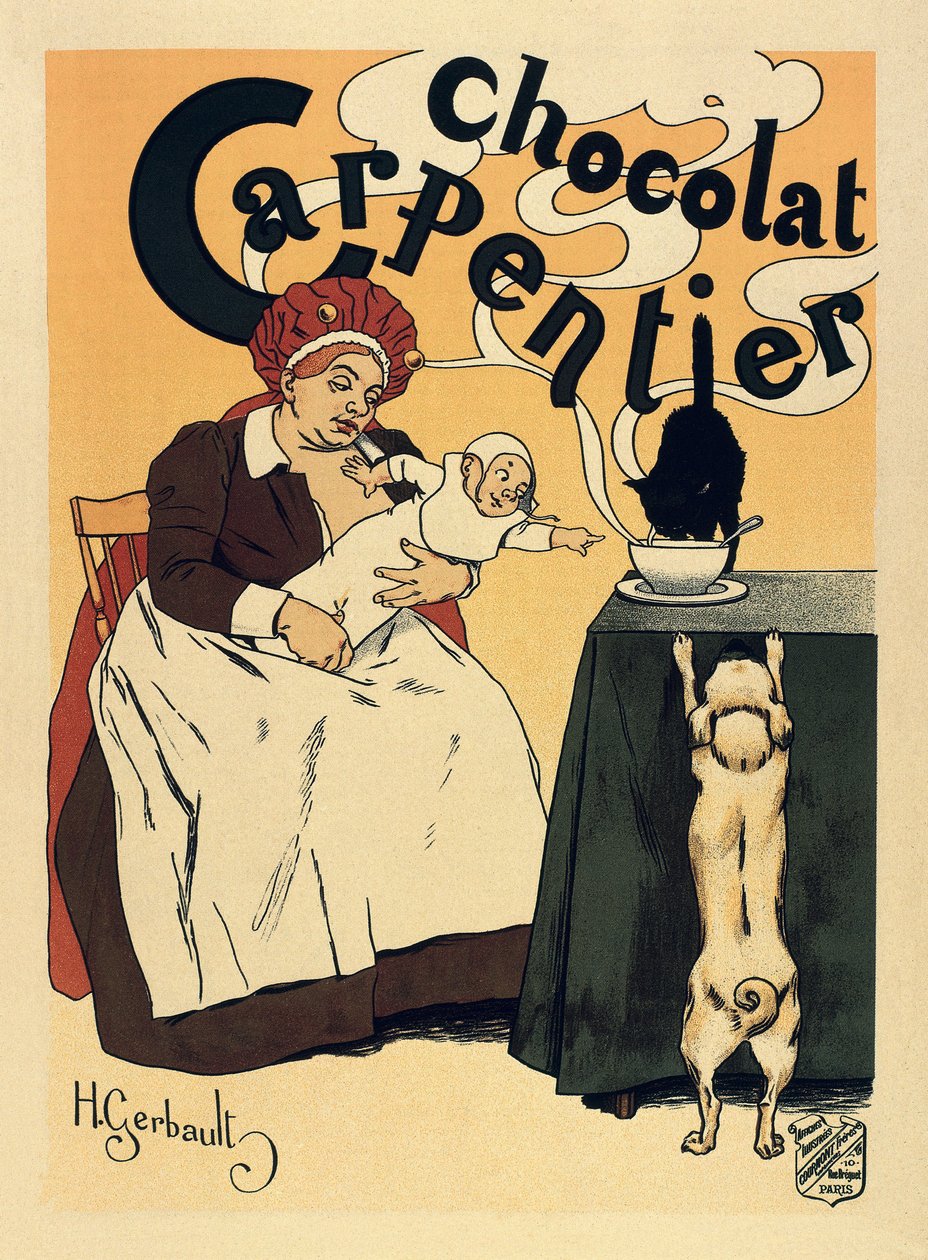 Reklame for chokoladedrikken Carpentier, ca. 1900 (plakat) af Henri Gerbault