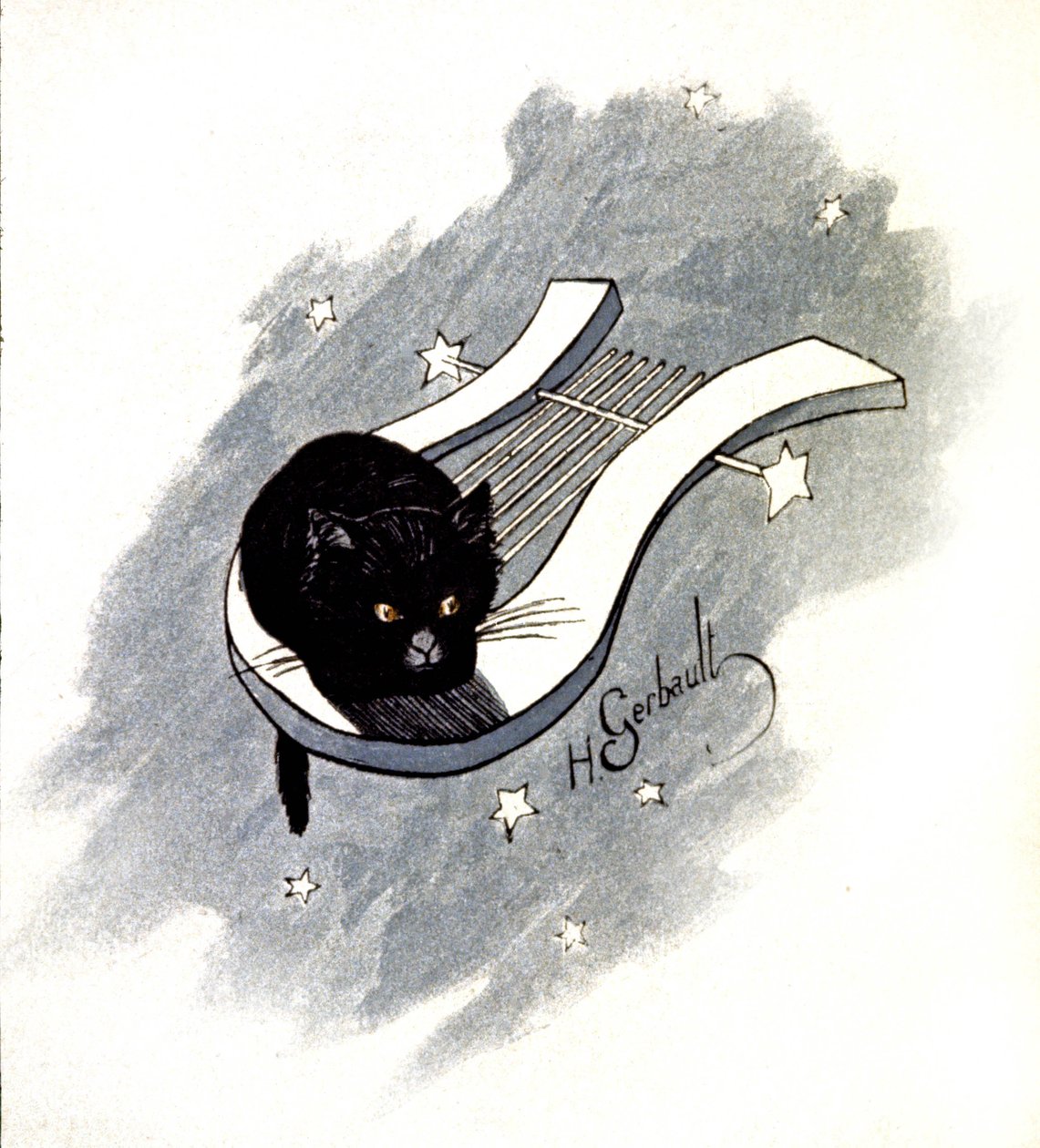 Le Chat Noir, parisisk kabaret, ca. 1900 (illustration) af Henri Gerbault