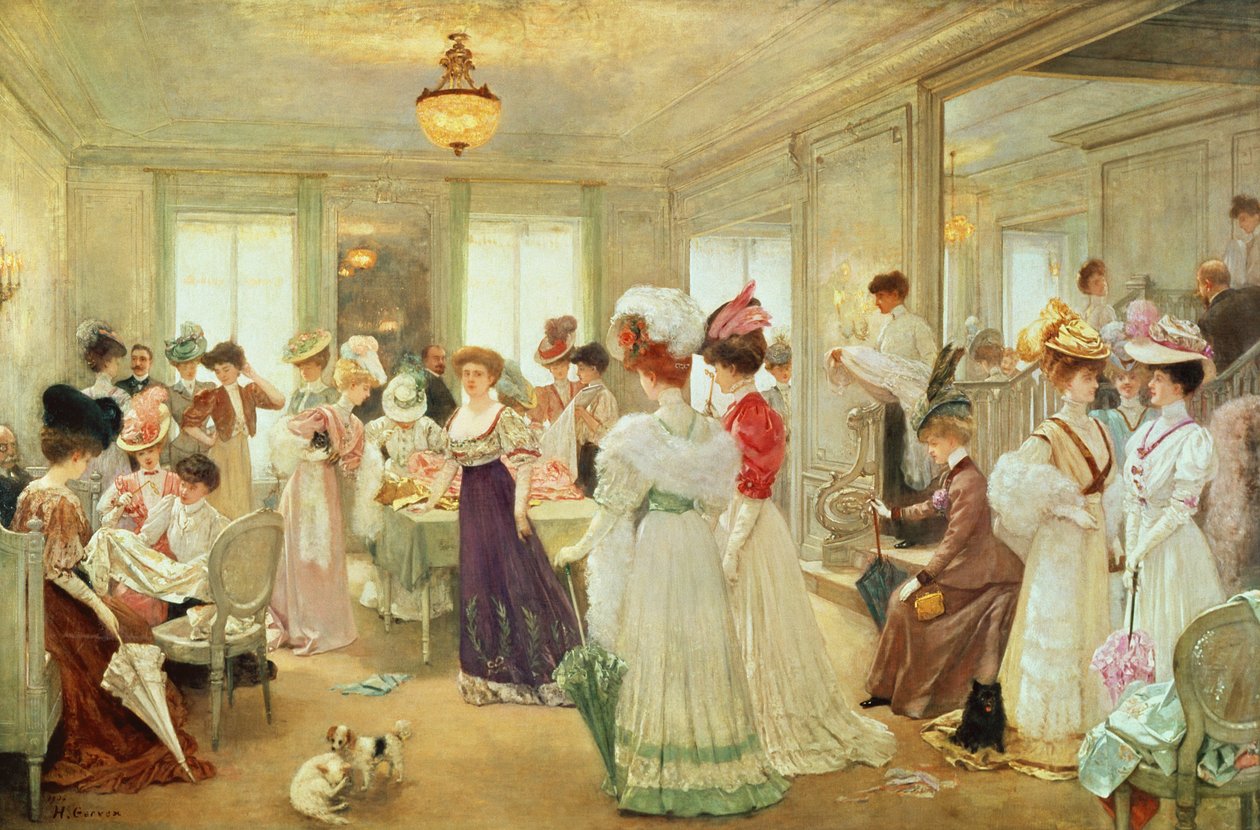 Fem timer hos Couturier Paquin, 1906 af Henri Gervex