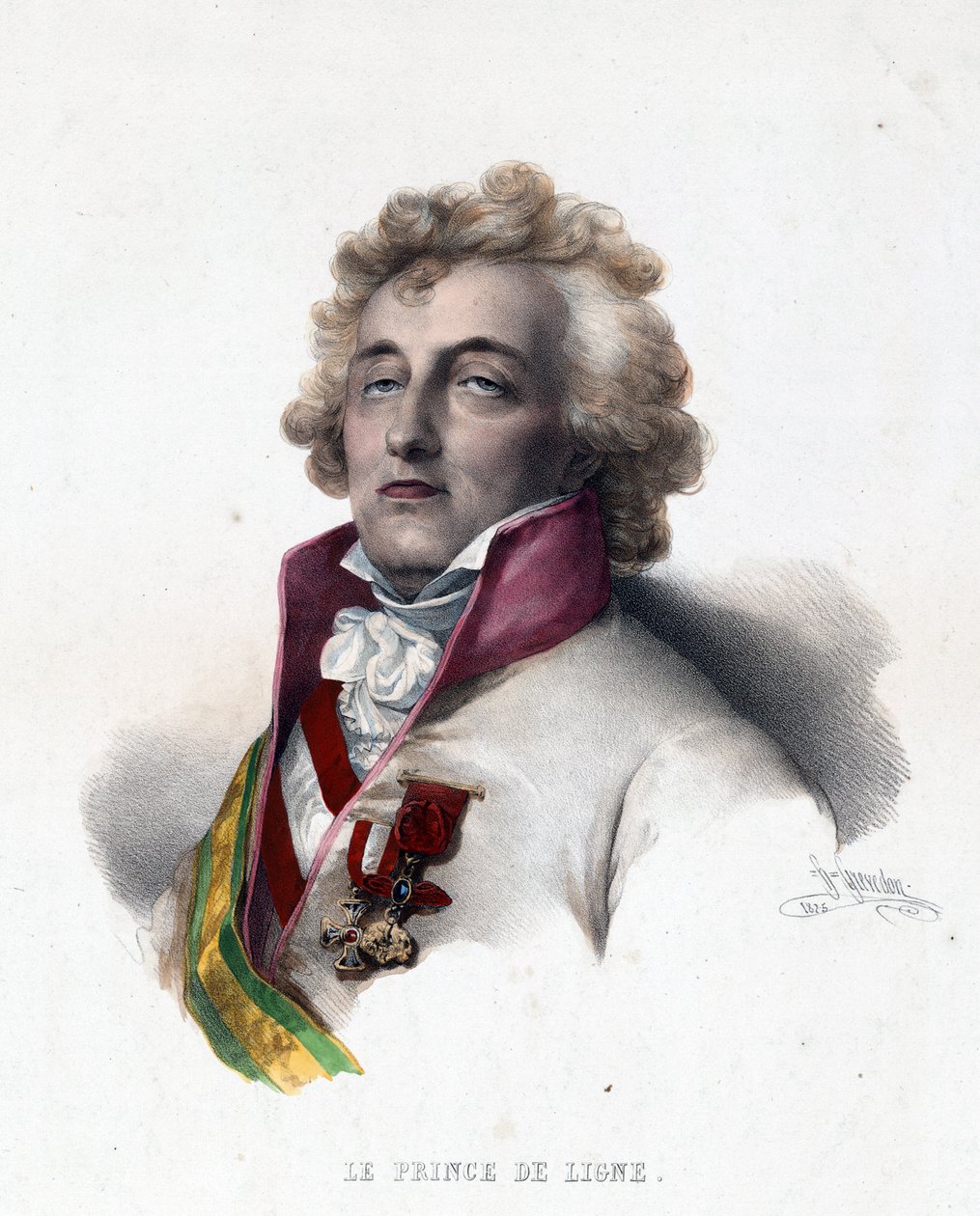 Portræt af prins Charles Joseph de Ligne (1735-1814) - Portræt af Charles-Joseph, Prince de Ligne - af Grevedon, Pierre Louis Henri (1776-1860) af Henri Grevedon