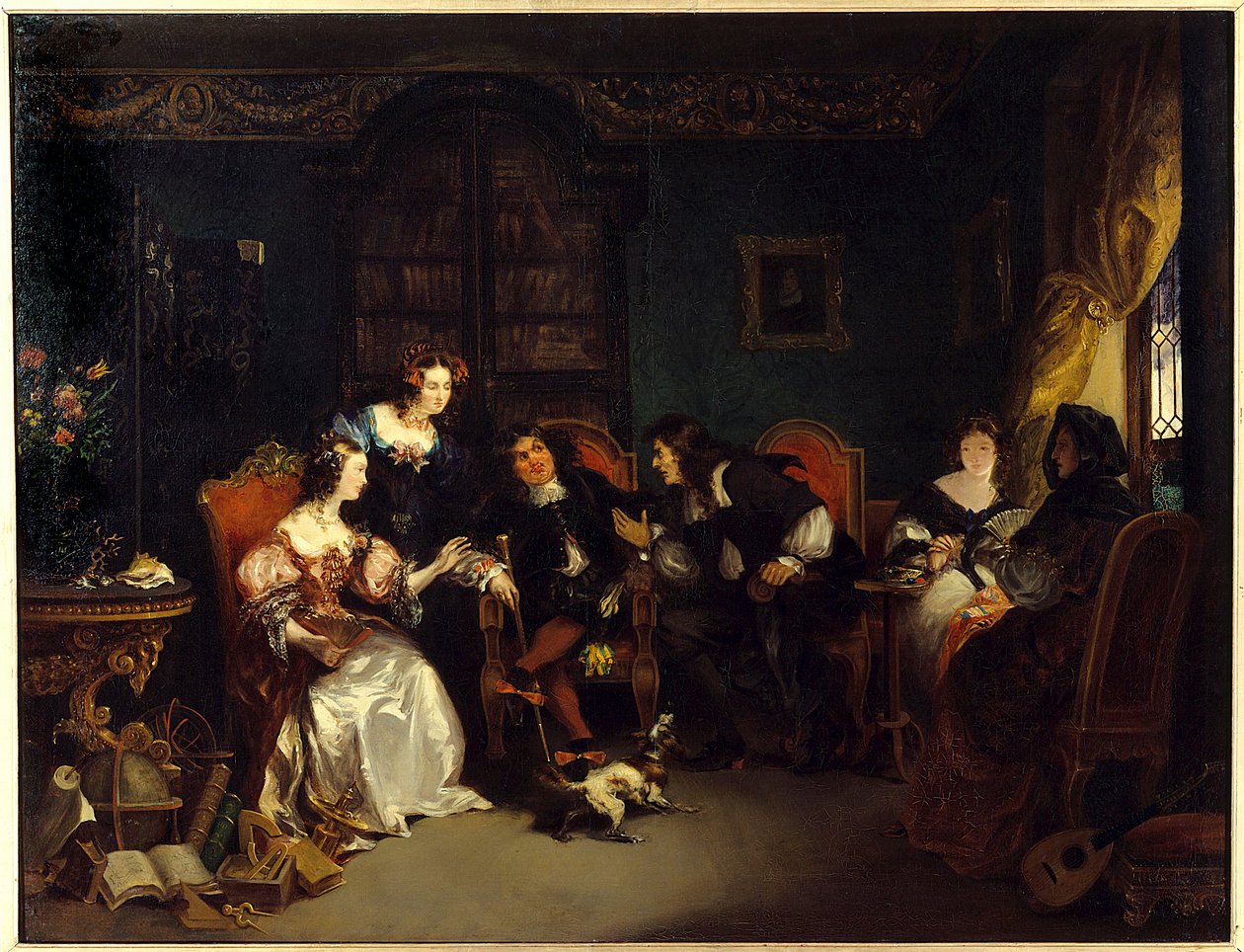 Trissotin og Vadius strides. Scene taget fra Molières stykke "Les womans savantes""; akt 3, scene 5 af Henri Hippolyte Poterlet