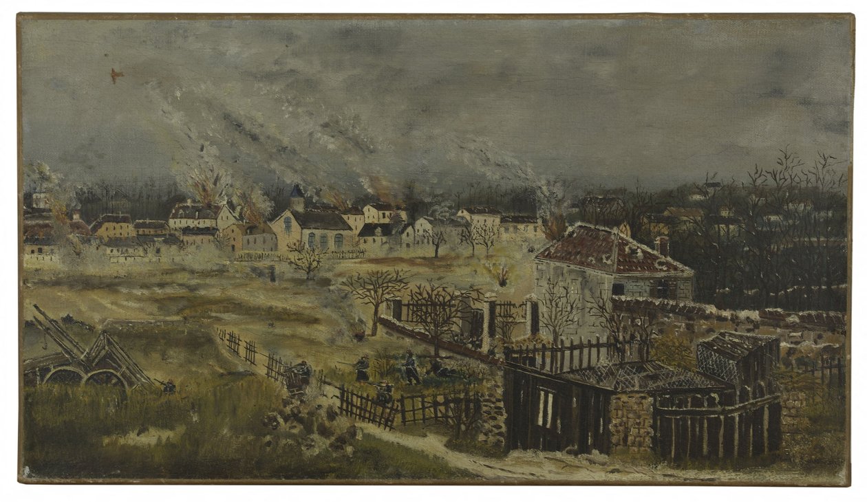 Slaget ved Champigny - Episode af krigen i 1870, ca. 1882 (olie på lærred) af Henri J.F. (1844 1910) Rousseau