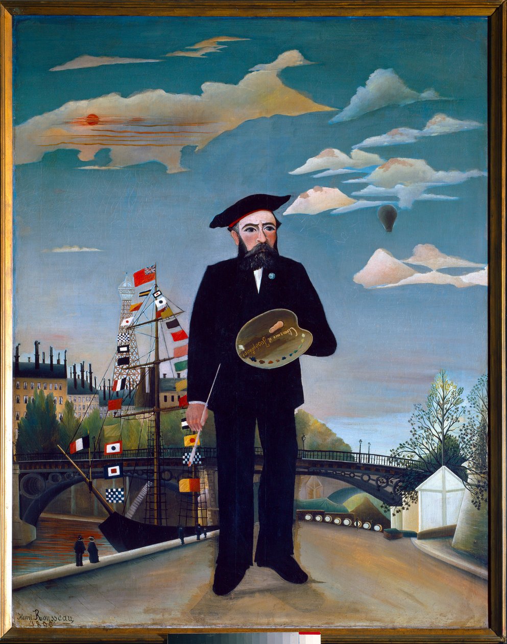 Selvportræt, fra Ile Saint Louis af Henri J.F. (1844 1910) Rousseau