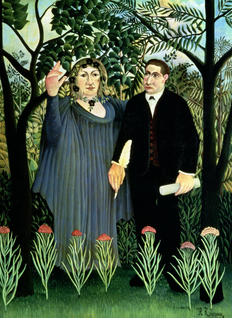Musen, der inspirerer digteren af Henri J.F. Rousseau