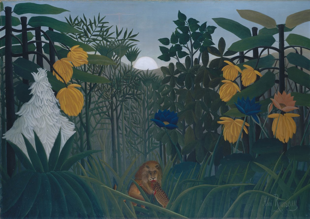 The Repast of the Lion, ca. 1907 (olie på lærred) af Henri J.F. Rousseau
