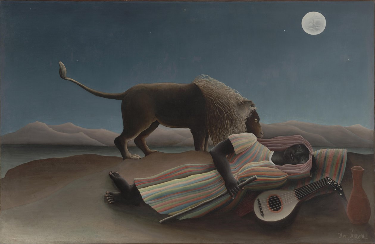 Den sovende sigøjner af Henri J.F. Rousseau