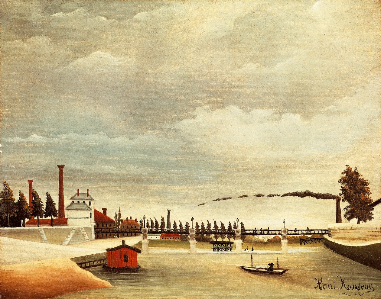 Banks of Seine, af Henri Rousseau (1844-1910) af Henri J.F. Rousseau
