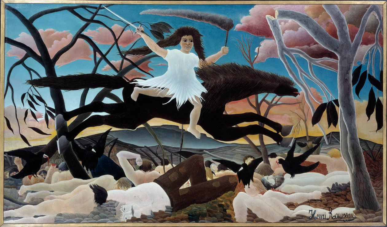 Krig eller uenighedens grænse Maleri af Henri Le Douanier Rousseau (1844-1910) 1894 Søn. 1,14 x 1,95 m Paris, Musée d