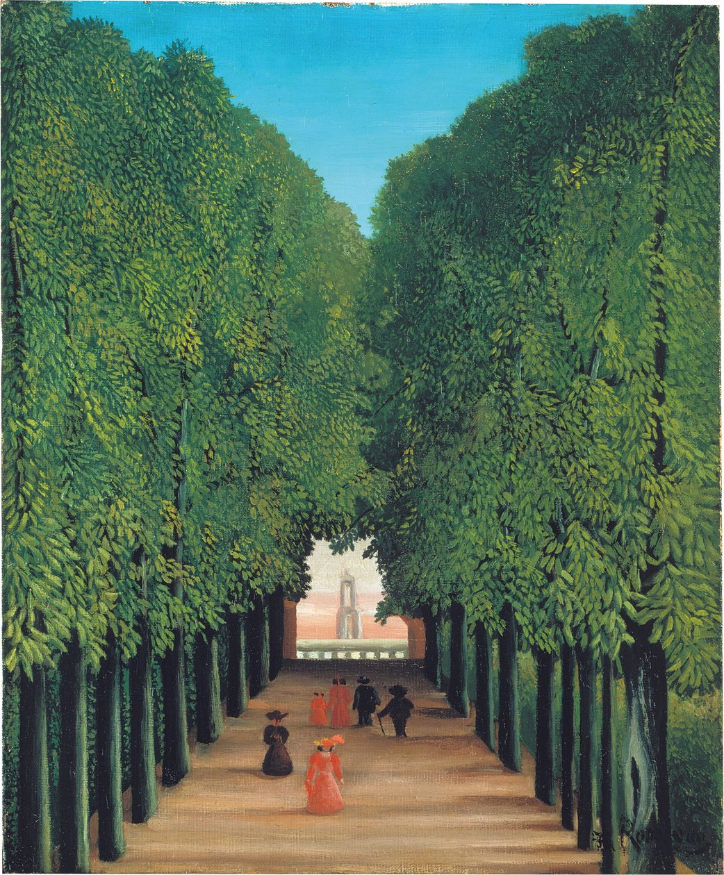 Avenue in the Park at Saint Cloud, ca. 1908 (olie på lærred) af Henri Rousseau