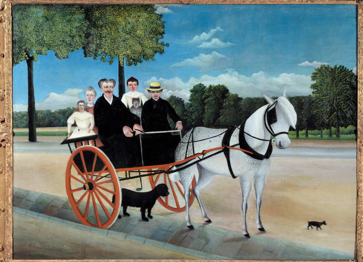 The Carriole of Father Junier maleri af Henri Rousseau kaldet Customs Rousseau (1844-1910) 1908 Søn. 1,29x0,97 m Paris, Musee de l
