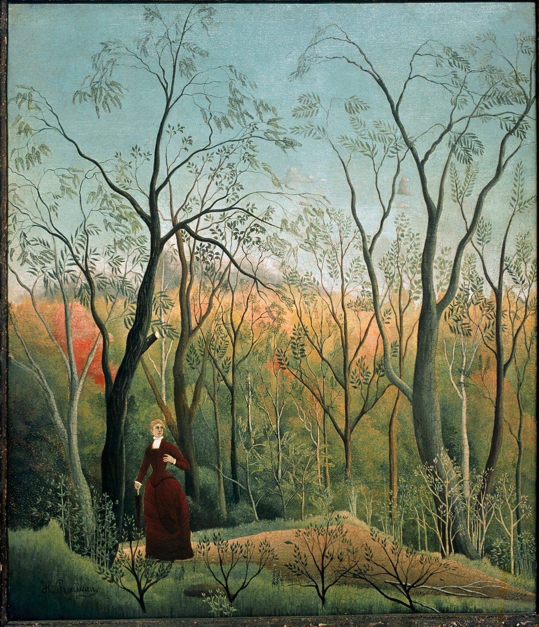 Gåtur i skoven Maleri af Henri Rousseau dit le Douanier Rousseau (1844-1910) 1886-1890 Søn. 71x60 cm Kunsthaus Zurich af Henri J.F. Rousseau