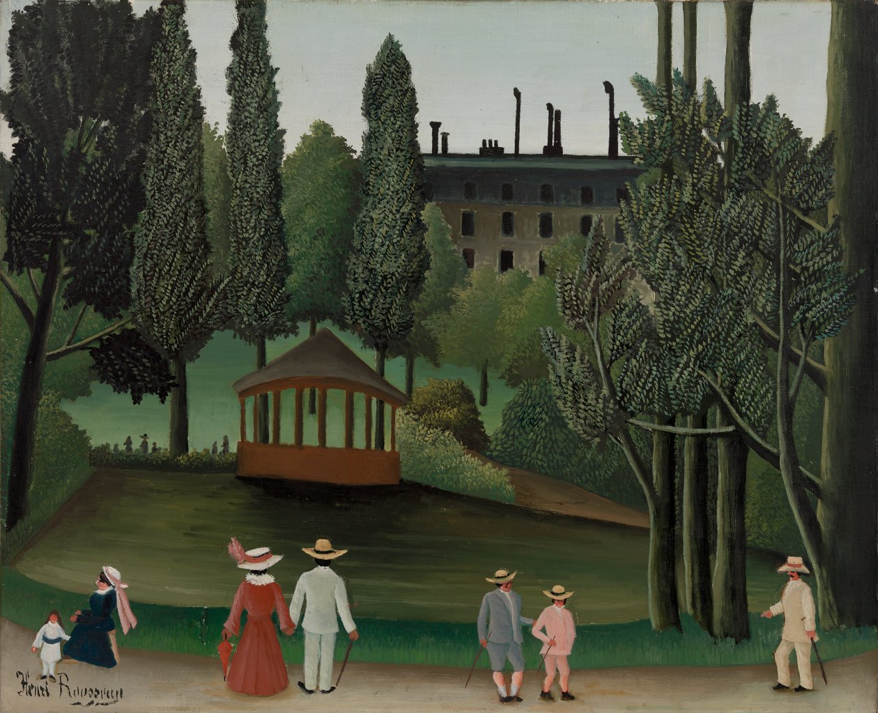 Udsigt over Montsouris Park, kiosken, sandsynligvis 1908-1910 af Henri J.F. 1844 1910 Rousseau