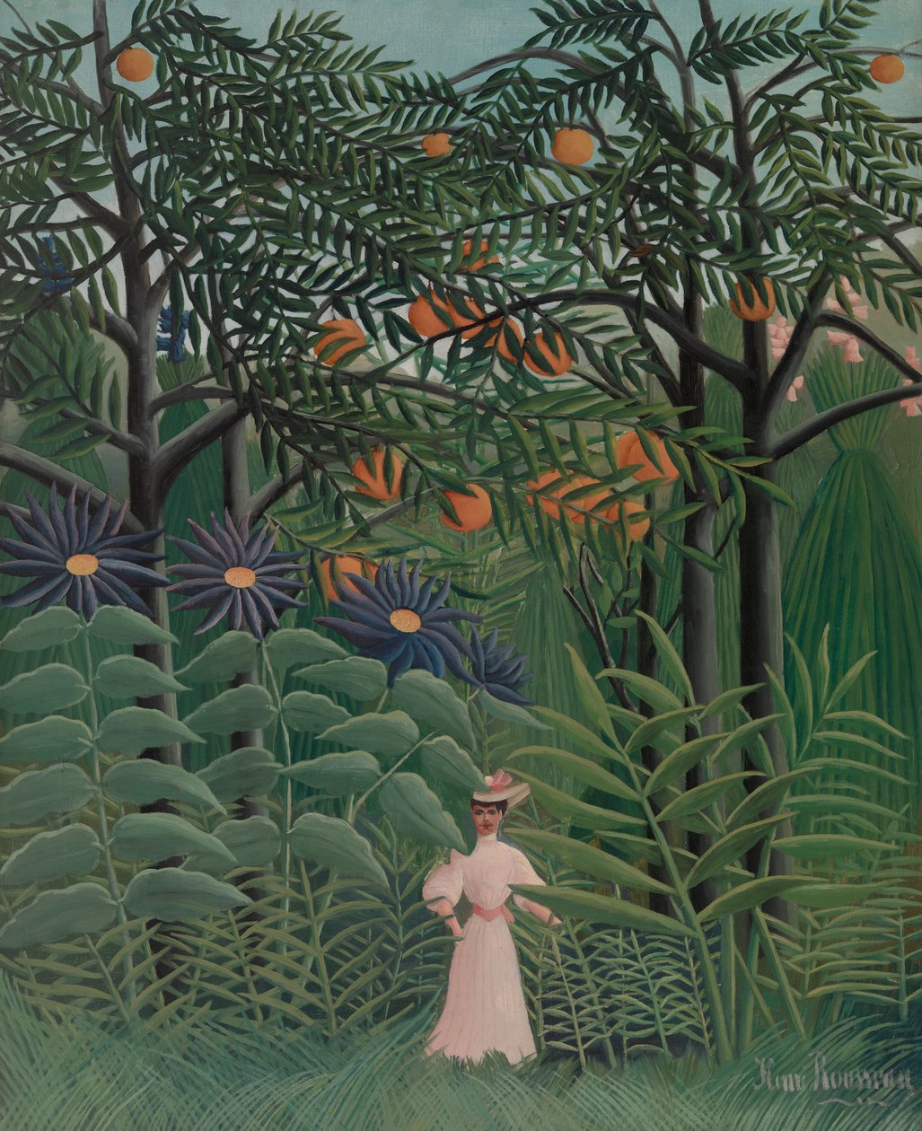 Kvinde, der går i en eksotisk skov, 1905 af Henri J.F. 1844 1910 Rousseau