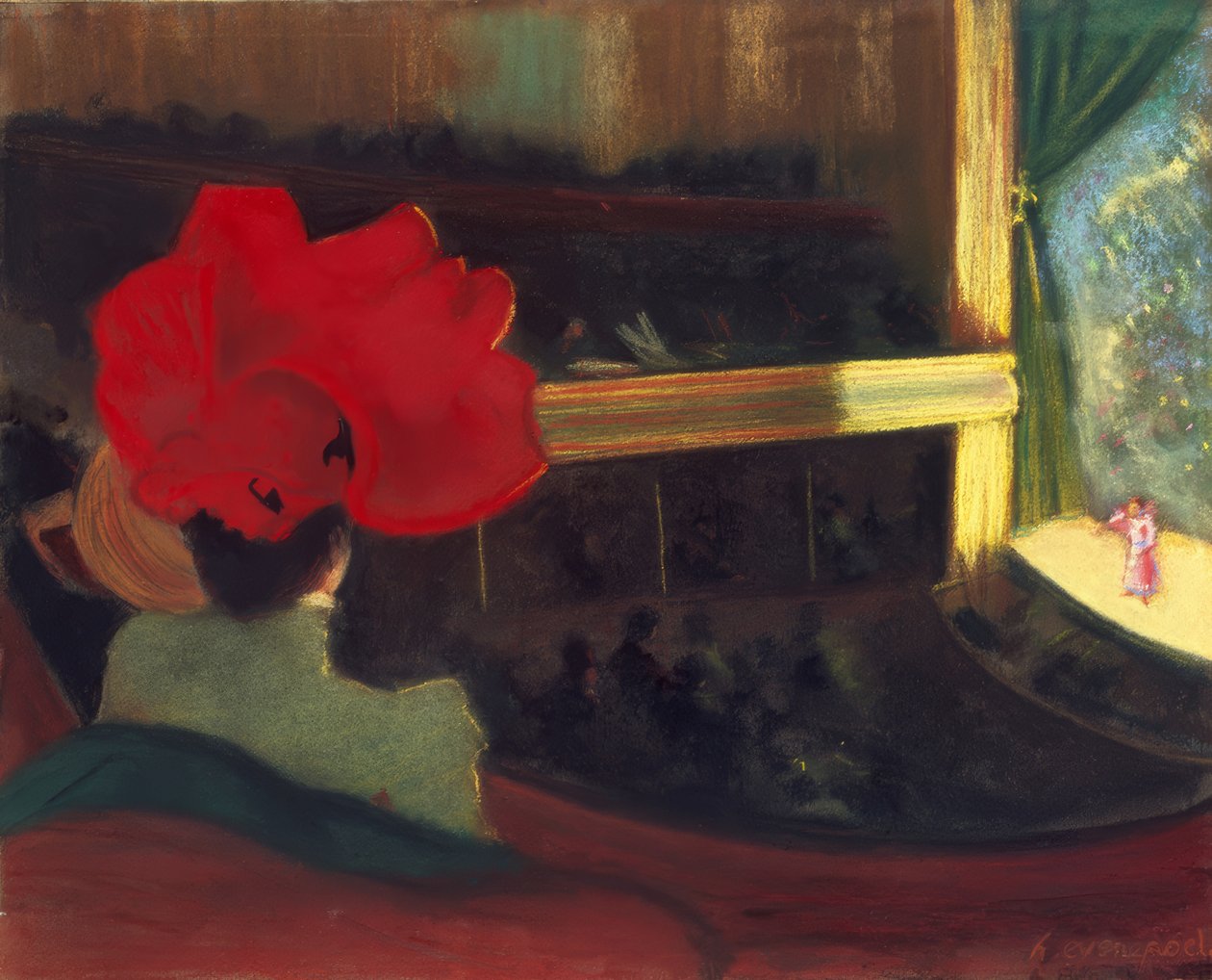 H.Evenepoel, Das Folies Bergere / Pastel af Henri Jacques Edouard Evenepoel