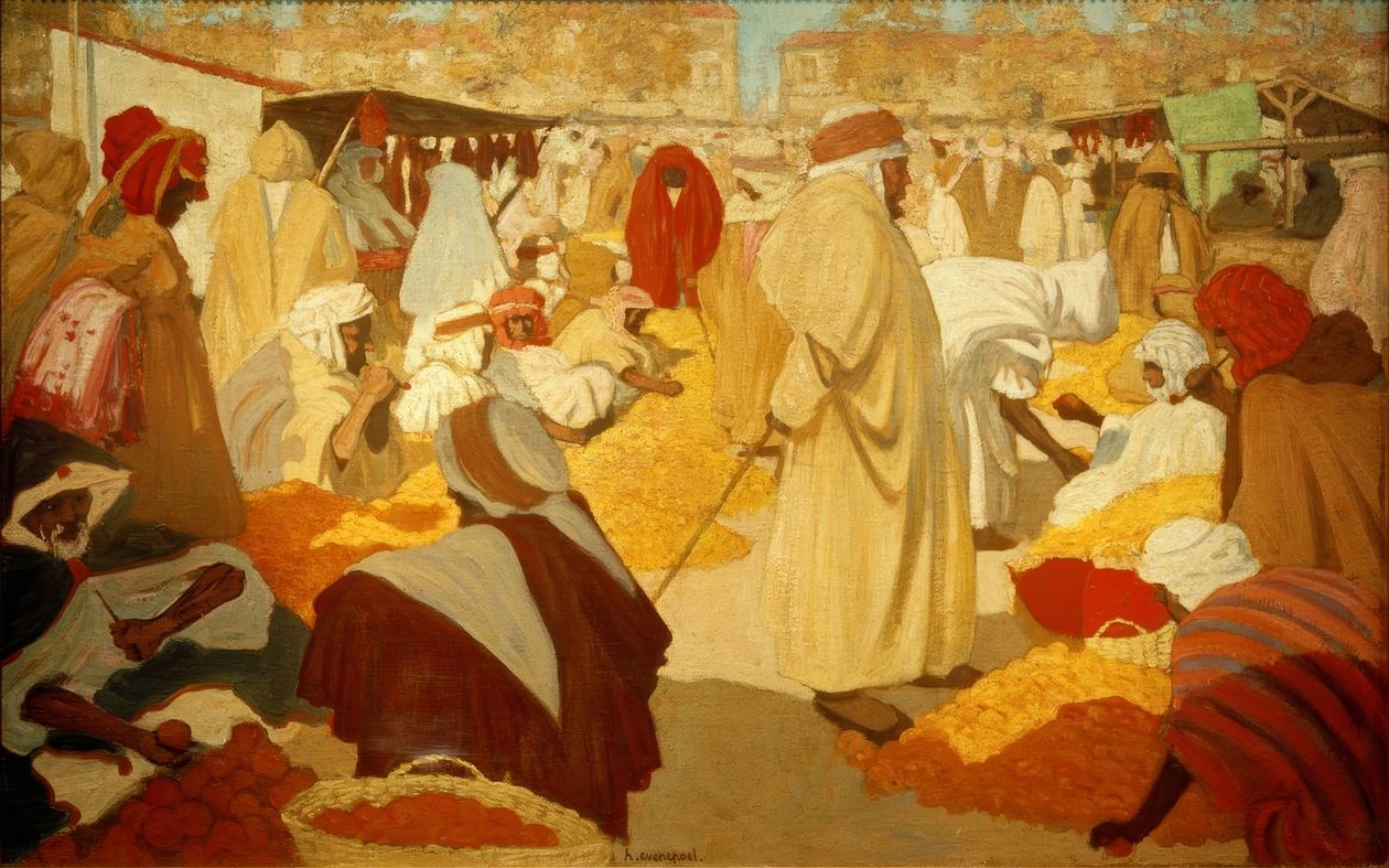 H.Evenepoel, Orangenmarkt i Blidah af Henri Jacques Edouard Evenepoel