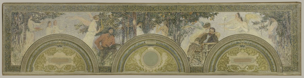 Skitse til den sydlige indgangssalon i Hôtel de Ville de Paris: Maleri - Litteratur af Henri Jean Guillaume Martin